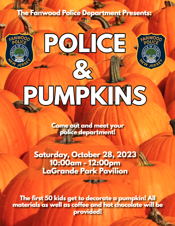 Fanwood Police and Pumpkins event flyer