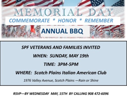 SPF Veterans Annual Memorial Day BBQ Sunday, May 19