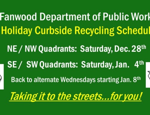 Holiday Curbside Recycling Schedule