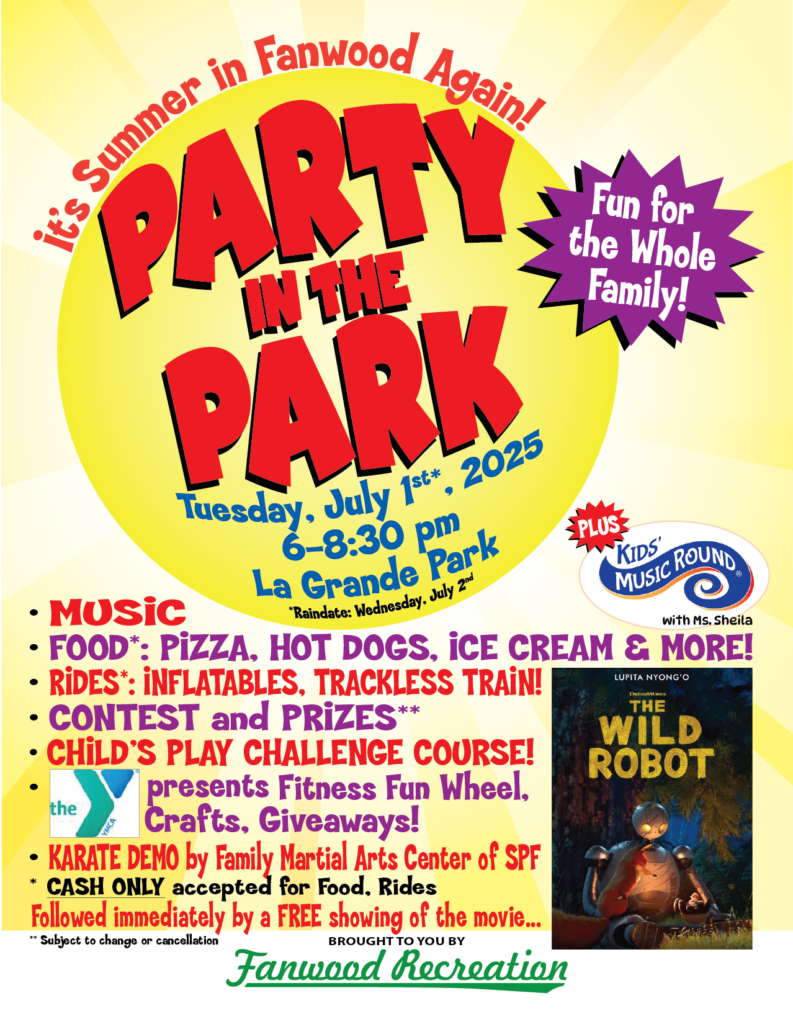 2025 Fanwood PartyinthePark flyer