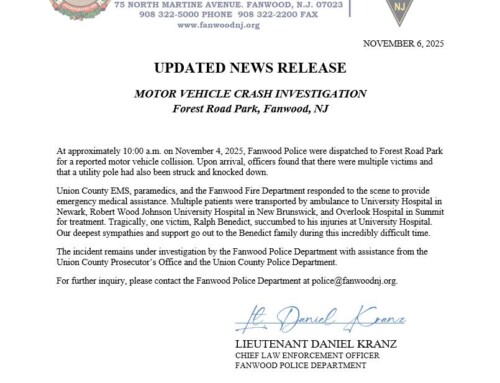 Updated News Release: Forest Rd. Park Motor Vehicle Crash Investigation